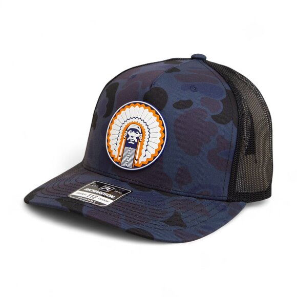 Illinois Fighting Illini Chief Illiniwek 3D Snapback Trucker Hat- Admiral Duck - Picture 1 of 3